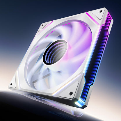 AsiaHorse AMICI-5GT RGB PC Fans, Infinity Mirror ARGB Fans HDB Bearing Fan Speeds Up to 1800 RPM with 24 LED Lights, Forward Blade Fan Compatible Motherboard Aura SYNC (Reverse Blade, 3_Pack_Black)