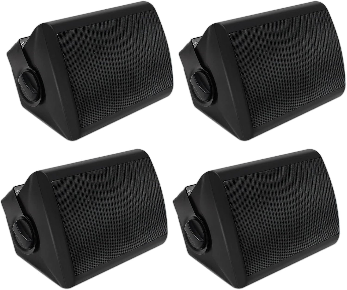 Herdio 5.25 Inches 600 Watts Outdoor Speakers Wired Waterproof,Effortless Mounting Swivel Brackets,Wall Mount Speakers with Loud Volume Perfect for Outdoor,Patio,Home Theater,Black (4 Speakers)