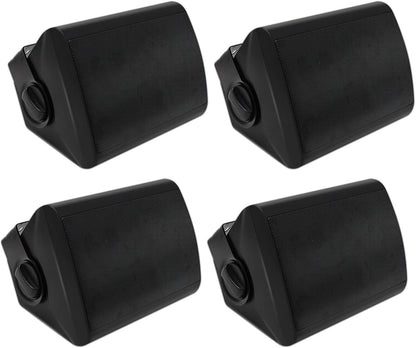 Herdio 5.25 Inches 600 Watts Outdoor Speakers Wired Waterproof,Effortless Mounting Swivel Brackets,Wall Mount Speakers with Loud Volume Perfect for Outdoor,Patio,Home Theater,Black (4 Speakers)