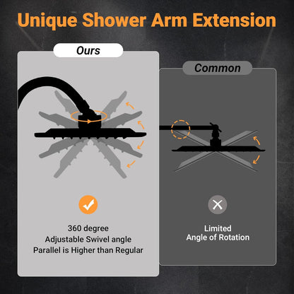 COSYLAND Rain Shower Head with Handheld - 304 Stainless Steel High Pressure 8 inch Square Rainfall Showerhead Combo with 5 Spray Mode 11 inch Extension Adjustable Arm & 60 inch Hose - Chrome