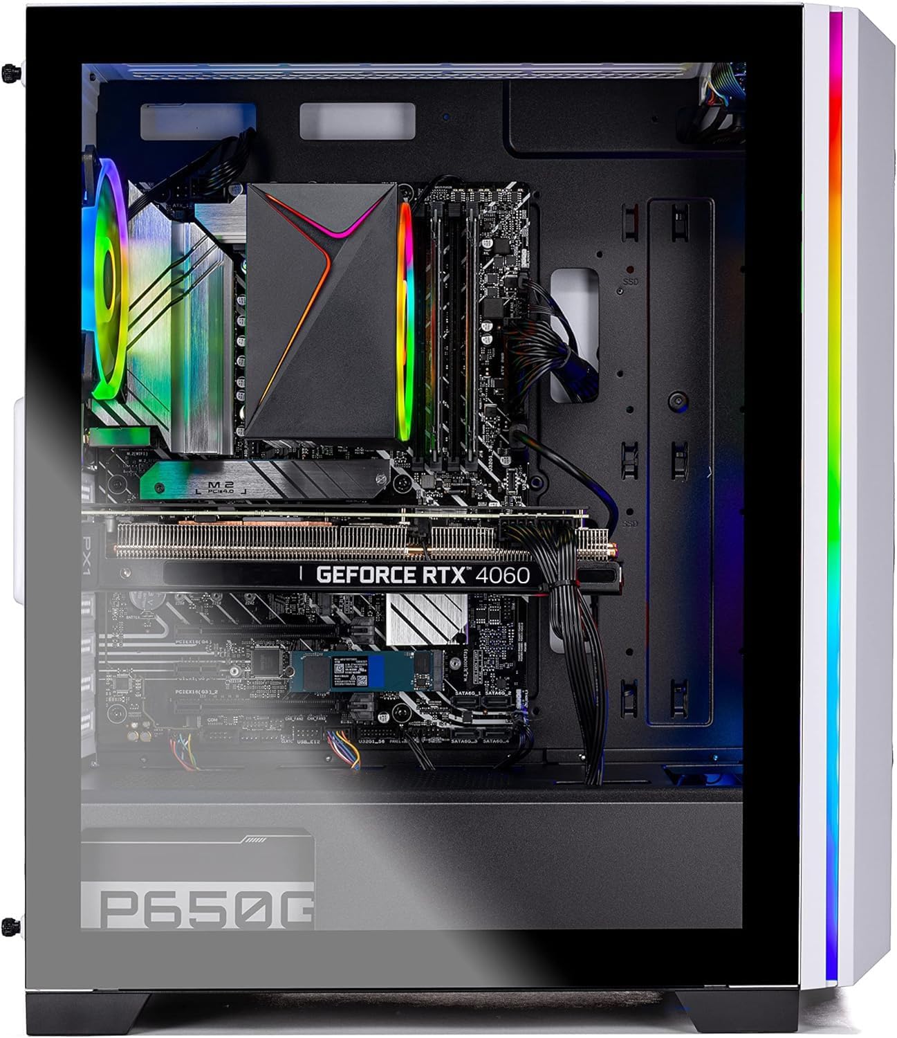 Skytech Nebula Gaming PC Desktop, Intel i5 14400F 2.5 GHz (4.7GHz Turbo), NVIDIA RTX 5060 8GB, 1TB NVMe SSD, 16GB DDR5 RAM 6000, 650W Gold PSU, Wi-Fi, Win 11