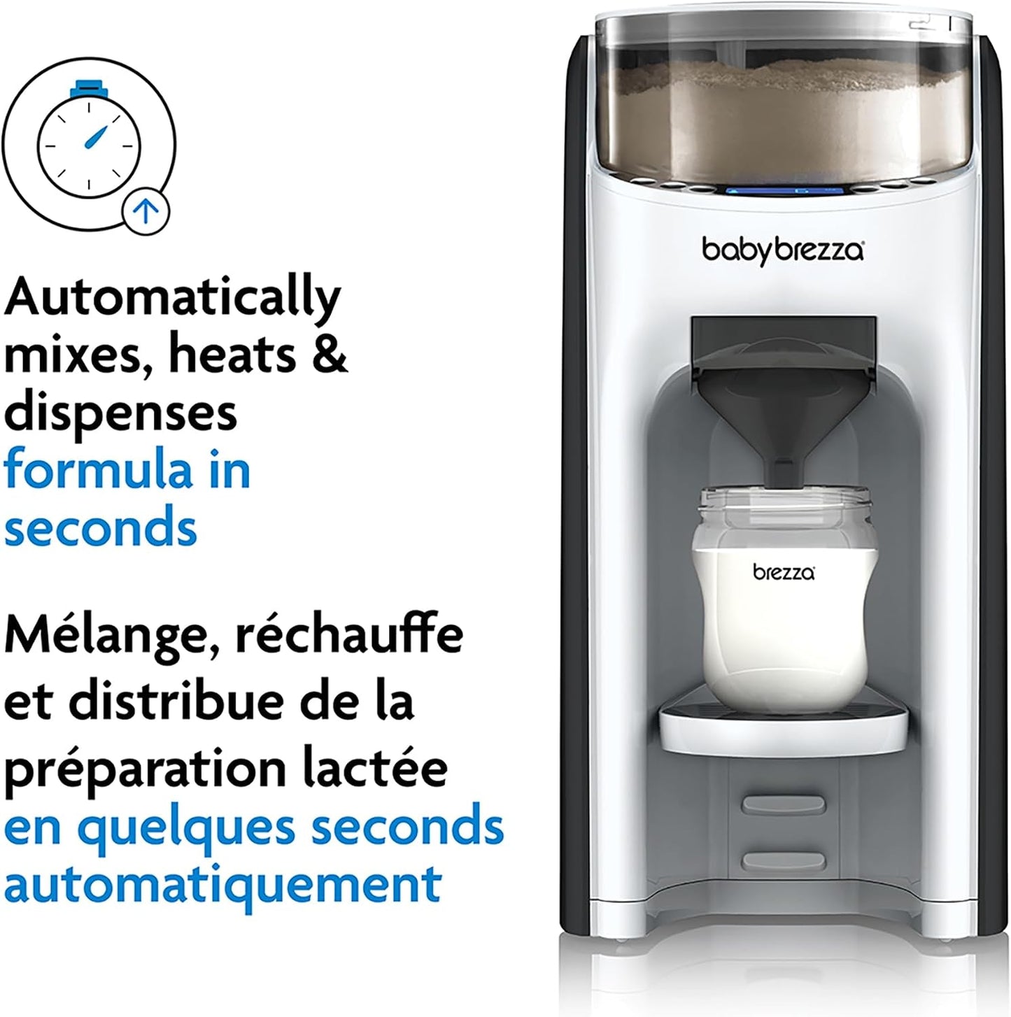 Baby Brezza Formula Pro Advanced Formula Dispenser Machine - Automatically Mix A Warm Formula Bottle Instantly - Easily Make Bottle With Automatic Powder Blending, White