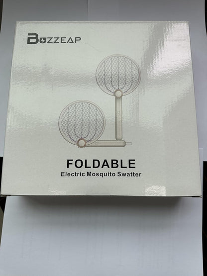 2 in 1 Electric Fly Swatter, 4000V Foldable Bug Zapper Racket, Rechargeable Mosquito Racket with UV Light Trap, Electronic fly zapper with 3 Layer Safety Mesh for Indoor and Outdoor, USB C, Dual Modes