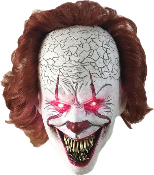 Halloween Clown Masks, Glowing Clown Mask Light Up, Festival Costume Cosplay Decoration Prop for Adults