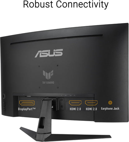 ASUS TUF Gaming 31.5” 1440P Curved HDR Gaming Monitor (VG32WQ3B) – QHD (2560 x 1440), 180Hz, 0.5ms, 1500R, Extreme Low Motion Blur, FreeSync, 90% DCI-P3, Shadow Boost, DisplayWidget, 3 yr Warranty