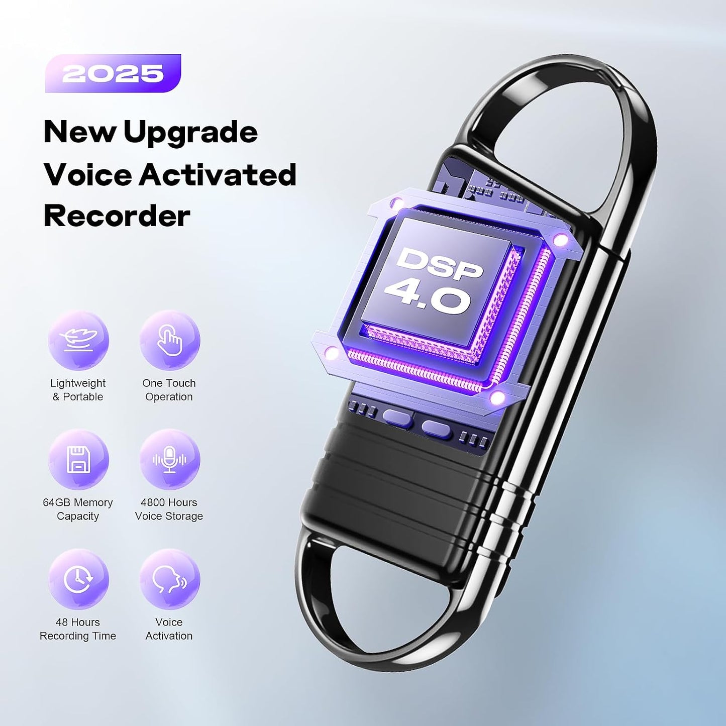 136GB Digital Voice Recorder - Xelarvex Voice Activated Recorder AI-Intelligent Noise Reduction, 4800 Hours Recording Device, Audio Recorder for Lectures/Interviews/Meetings