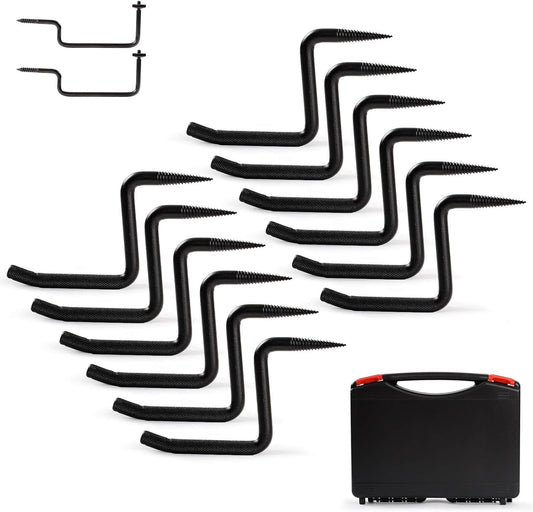 Rohseson 12 Pack Hunting Tree Steps 4 Inch, Self-Tapping Screw in Tree Stand with Anti-Slip Knurling Pattern for Hunting, Climbing, Outdoor Adventure (Black, 12)