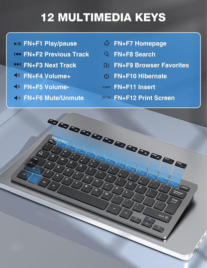 TECKNET Keyboard and Mouse Wireless - Compact 2.4GHz Wireless Keyboard and Mouse Combo with Adjustable DPI, Ultra-Quiet Clicks, Lag-Free Performance for Computer, Laptop, PC, Windows, Mac, Chrome OS