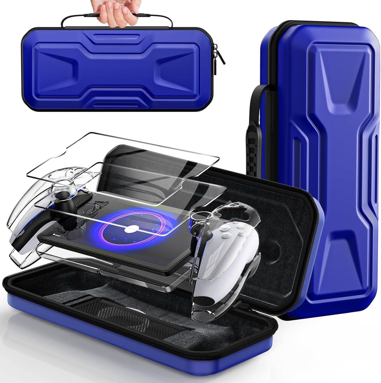 FYOUNG Carrying Case Accessories for PlayStation Portal, Full Protection Bundle with Tempered Glass Screen Protector, Protective Cover, Hard Shell Portable Travel Bag for PS5 Portal Remote Player