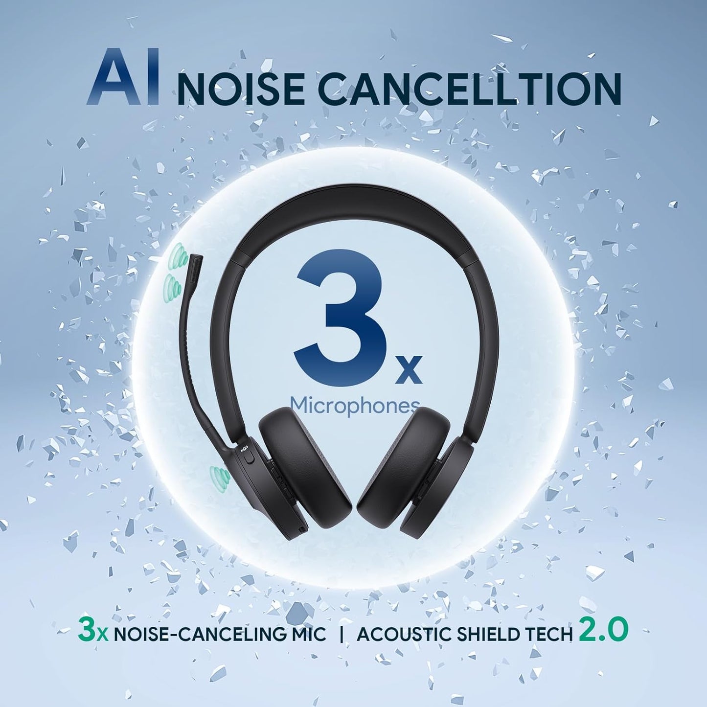 Yealink WH64 Pro DECT& Bluetooth Wireless Headset, 3.5" Touchscreen Teams, Mono Headphones, 606 ft Range,3X Noise Cancelling Mic, 26H Calls Office Work Single Ear Headsets for DeskPhone,Laptop,Mobile