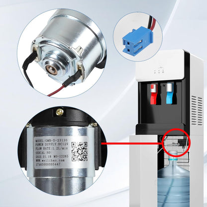 GMB-D-23130 Water Pump Compatible with Midea Avalon Primo Brio Water Dispenser 1.2L/min DC12V, Replaces DP005A2 MO-12265 Bottom Loading Bottled Water Cooler Dispenser