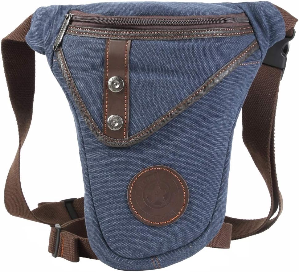Motorcycle Drop Leg Bag Nylon Waist Pack for Men Women Travel Hiking Tactical Cycling Bike Ride Riding Crossbody Shoulder Fanny Pouch