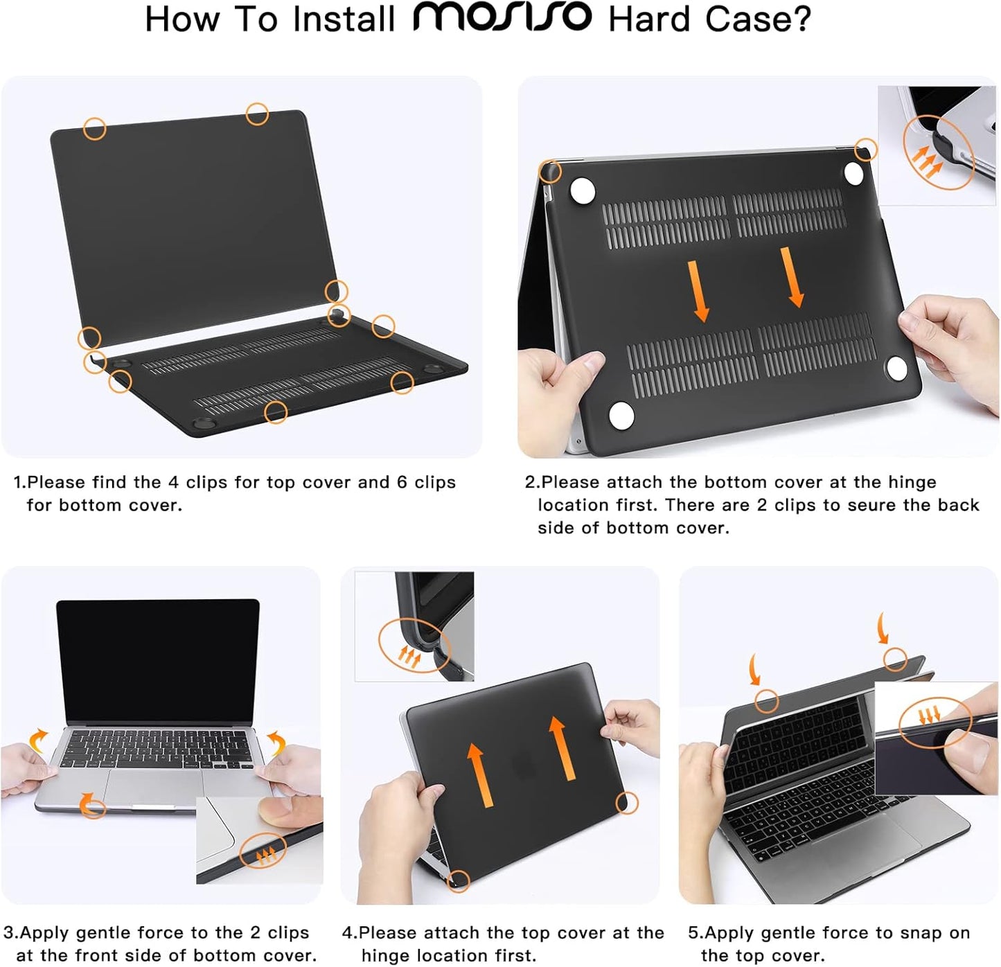 MOSISO Compatible with MacBook Air 13 inch Case 2025 2024 2023 2022 M4 A3240 M3 A3113 M2 A2681, Plastic Hard Shell&Keyboard Cover&Screen Film&Pouch for MacBook Air 13.6 inch Case, Crystal Clear