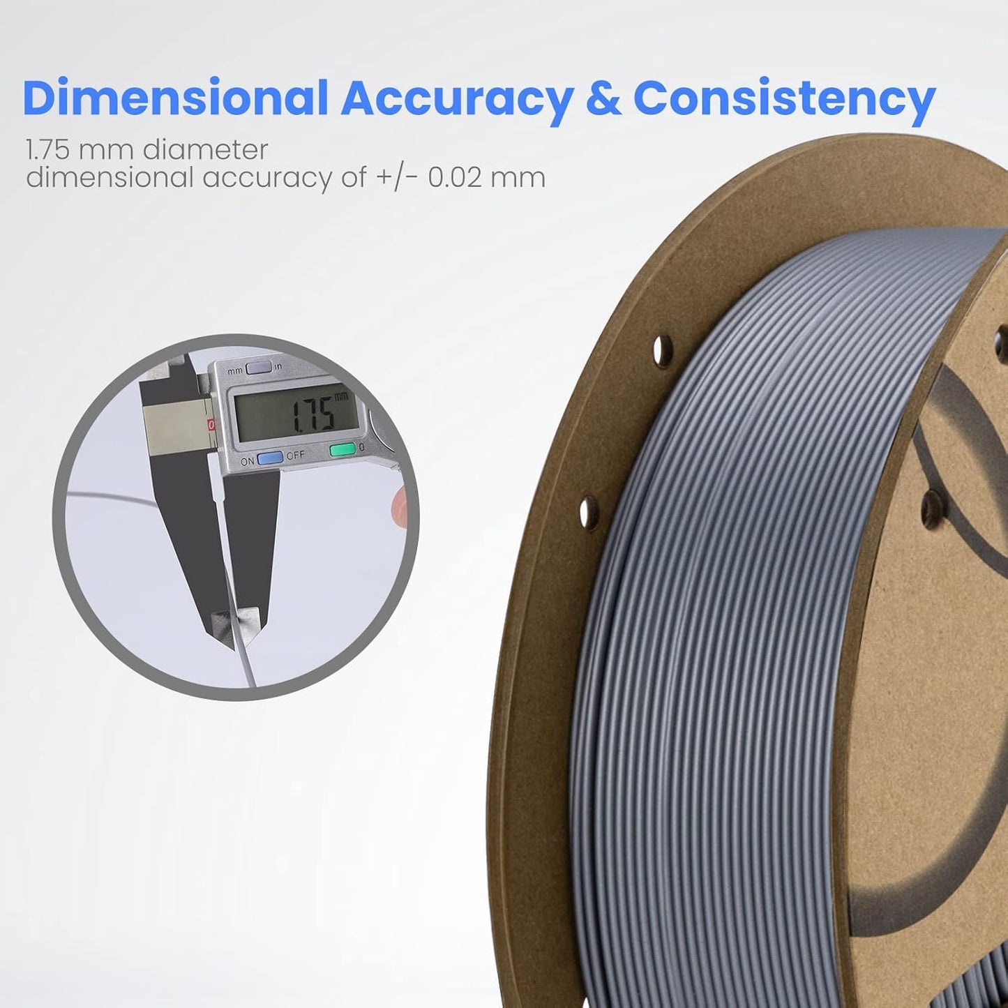 ELEGOO PLA Filament 1.75mm Black 1KG,3D Printer Filament Dimensional Accuracy +/- 0.02mm,1kg Cardboard Spool(2.2lbs) 3D Printing Filament Fits for Most FDM 3D Printers
