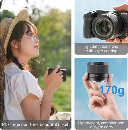 VILTROX 25mm f1.7 E, APS-C Lens for Sony E, Large Aperture STM Auto Focus Lens for Sony E-Mount A7C A7RII A7SII A7II A7RIII A7IV A7RIV A9 A1 ZVE1 A93 A6700 A6600 A6500 A6400 FX3 ZV-E10 FX30 ZV-E10II