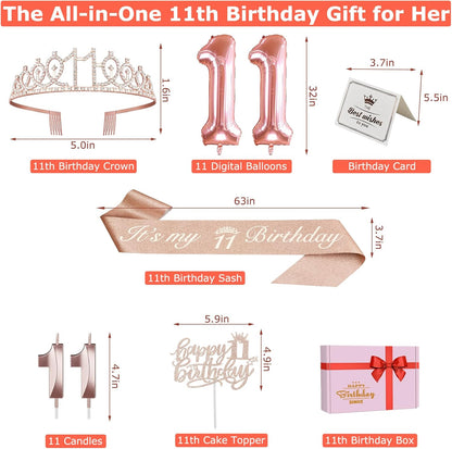 65th Birthday Decorations for Women, Including 65th Birthday Sash and Crown, Cake Topper and Candles, Number Balloons Rose Gold, 65 Year Old Gifts for Women