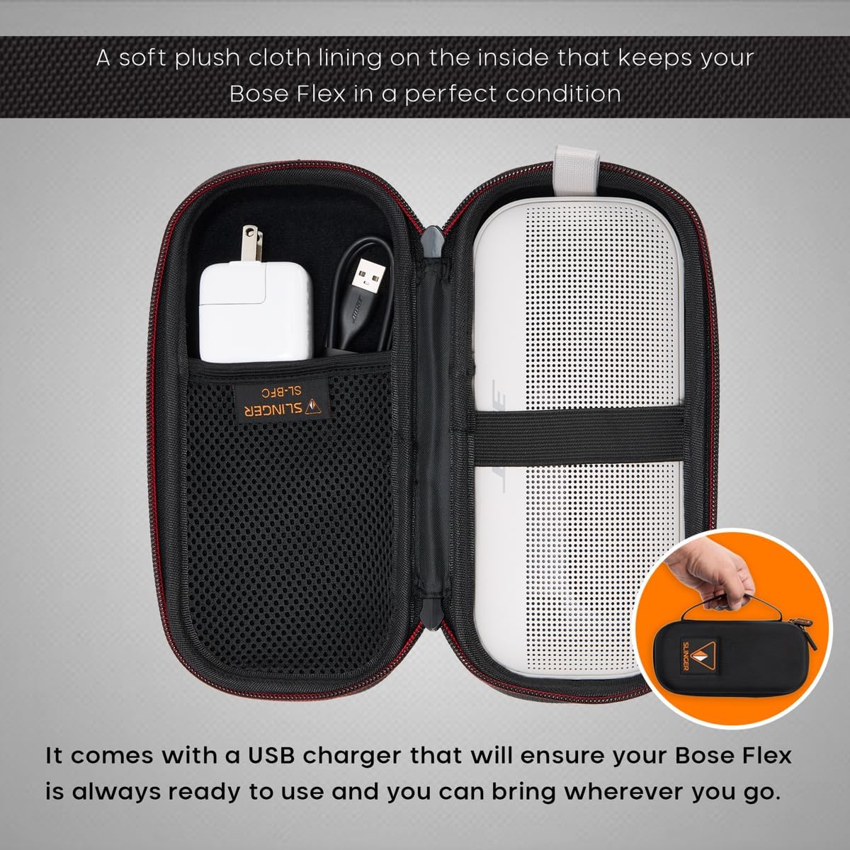 Bose SoundLink Flex 2nd Gen Bluetooth Speaker, Black, Bundle with Hard Shell Travel Case