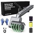Electric Grill Brush with LED Light, Efficient Grill Cleaning Brush with 350 RPM Stainless Power Roller, Grill Brush Bristle Free Blasts Away Burnt-On Food for Gas/Charbroil Grates (Black)