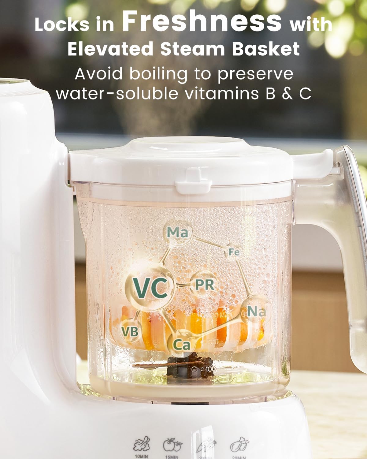 Grownsy Baby Food Maker, Steamer & Blender Food Processor, White Steamer, Blend, Sterilize, Heat, Thaw - Baby Food Robot for Weaning, Easy to Use and Clean