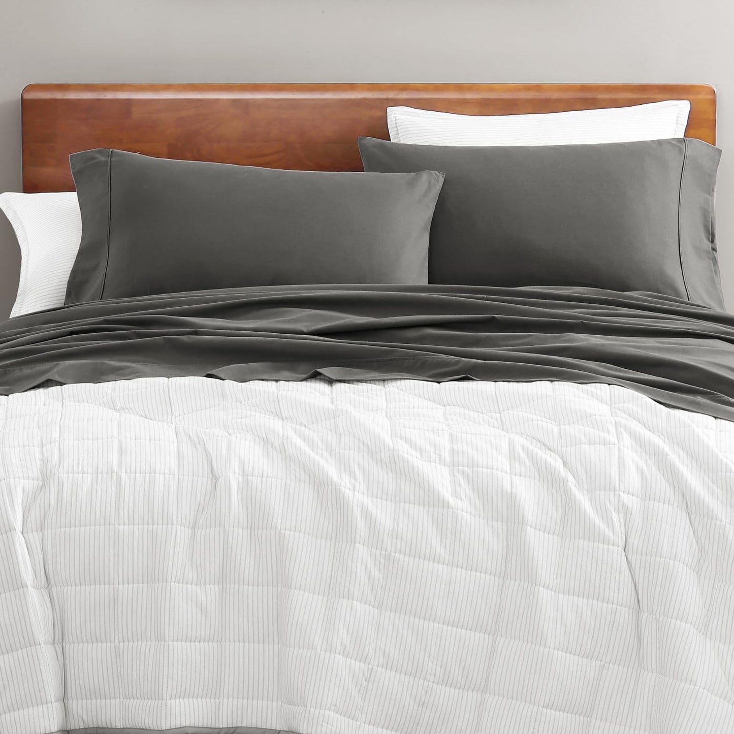 Lane Linen 100% Organic Cotton Queen Sheet Set, 4-Piece Percale Bed Sheets for Queen Bed - Soft, Breathable, Hypoallergenic, Deep Pocket Fits Mattress Up to 15" Deep, Hotel Quality Sheets - White