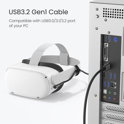 KIWI design 16FT Link Cable Compatible with Oculus/Meta Quest 3S Accessories, and Quest 3/2/Pro/Pico 4, USB3.0 Link Cable with 5Gbps Super Speed