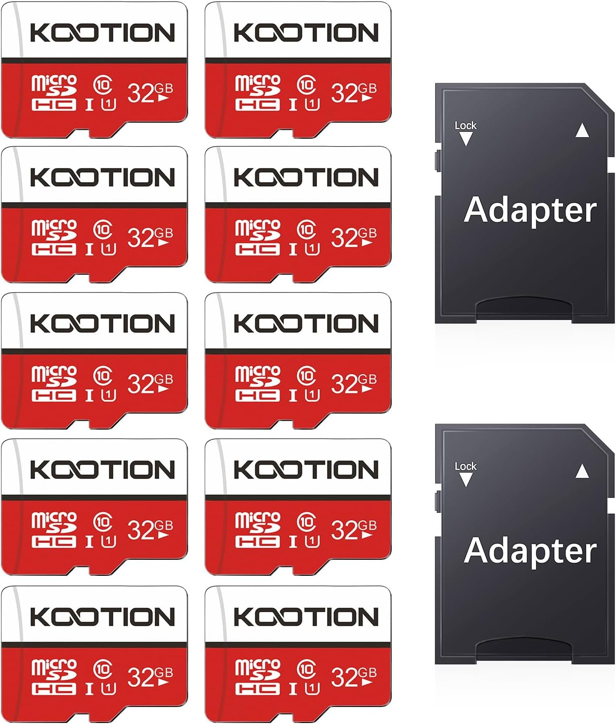KOOTION 10 Pack 16 GB Micro SD Card Class-10 Micro SDHC Card 16 GB UHS-I High Speed TF Card R Flash C10 U1 Memory Card