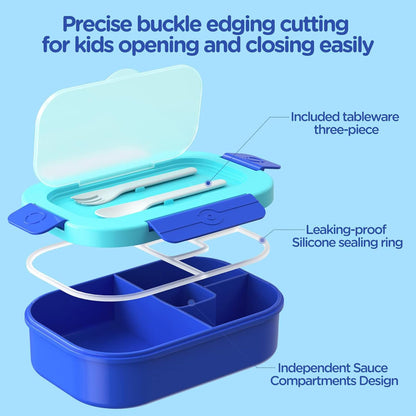 Lunch Box Kids Bento Box - 1300ML Ideal Leak Proof Bento Lunch Box for Kids School Lunchbox for Teens Toddlers Boys, Lunch Box Snack Containers with Utensil (Lunch Box-Purple)