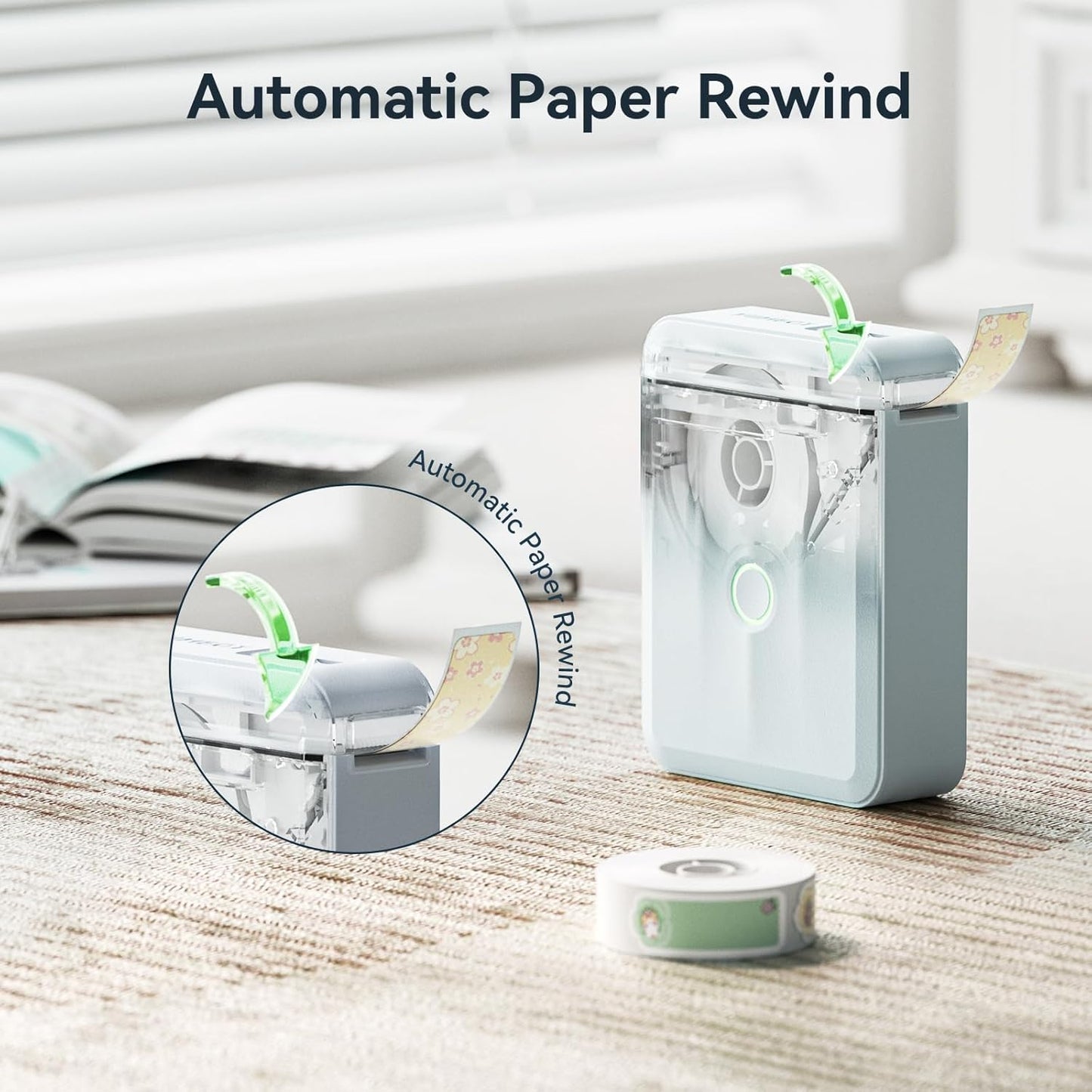 NIIMBOT D110 Mini Label Maker Machine with Tape(Pre-Cut Size 12x40mm), Portable Bluetooth Sticker Printer, Inkless Automatic Feeding One-Touch Custom Printing, Compatible with Phone Only