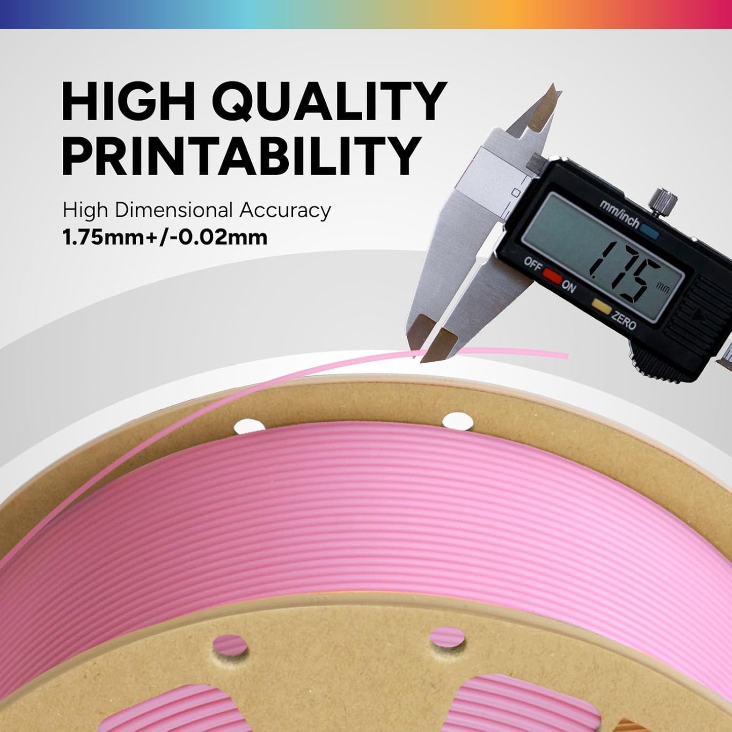 OVERTURE PLA Filament 1.75mm PLA 3D Printer Filament, 1kg Cardboard Spool (2.2lbs), Dimensional Accuracy +/- 0.02mm, Fit Most FDM Printer (Black 1-Pack)