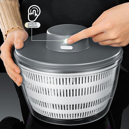 Vegetable Washing Machine Kneading Bowl, Multifunctional Spinner Dryer Vegetable Dryer Salad Mixer Salad Spinner Lettuce Dryer for Home Kitchen (Gray)