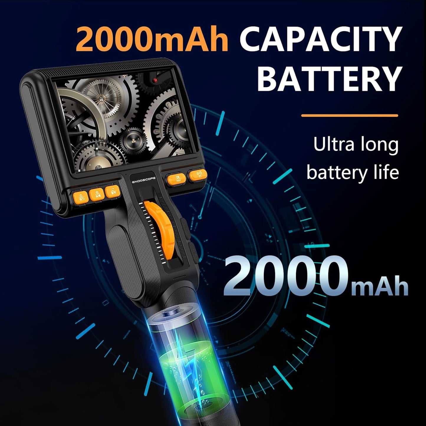 Endoscope Camera with Light, Ennovor 1920P HD, Endoscope Inspection with 8 Adjustable LED Lights, Borescope with Flexible Rigid Snake Camera, IP67 Waterproof and No WiFi Required, for Android iOS