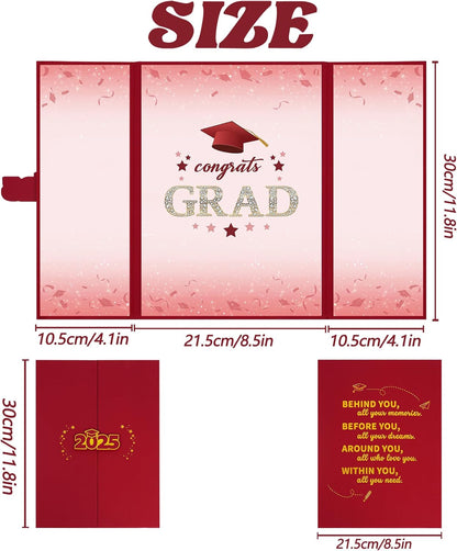 Vlipoeasn 2025 Graduation Guest Book Alternative, Red Gold Class of 2025 Graduation Party Decorations, Graduation Signature Book for 2025 College High School, Unique Graduation Gifts for Friends