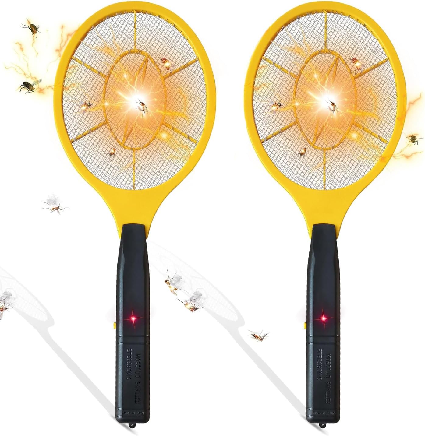 2 Pack Zapper Electric Zapper - Indoor Outdoor Zapping Racket for Control - Safe to Touch with 3-Layer Safety Mesh