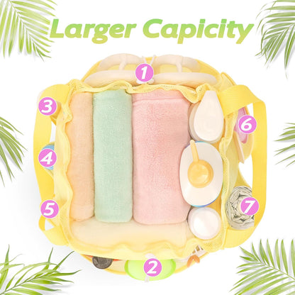 famichan Mesh Shower Caddy Portable, Dorm Room Essentials for College Students, Large Capacity with 8 Pockets Shower Bag for Camping,Swimming,Gym,Travel