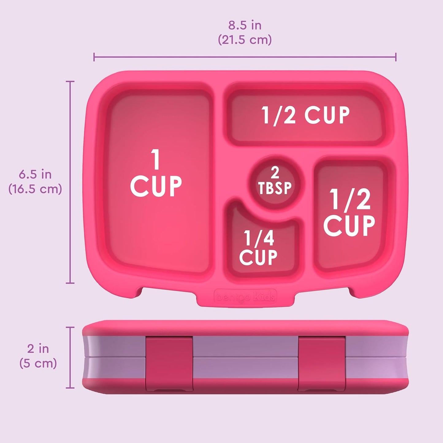 Bentgo Kids Prints (Unicorn) - Leak-Proof, 5-Compartment Bento-Style Kids Lunch Box - Ideal Portion Sizes for Ages 3 to 7 - BPA-Free and Food-Safe Materials