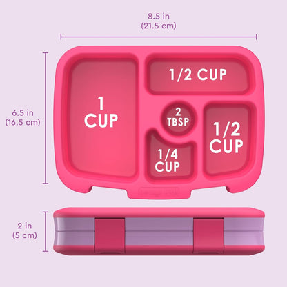 Bentgo Kids Prints (Unicorn) - Leak-Proof, 5-Compartment Bento-Style Kids Lunch Box - Ideal Portion Sizes for Ages 3 to 7 - BPA-Free and Food-Safe Materials