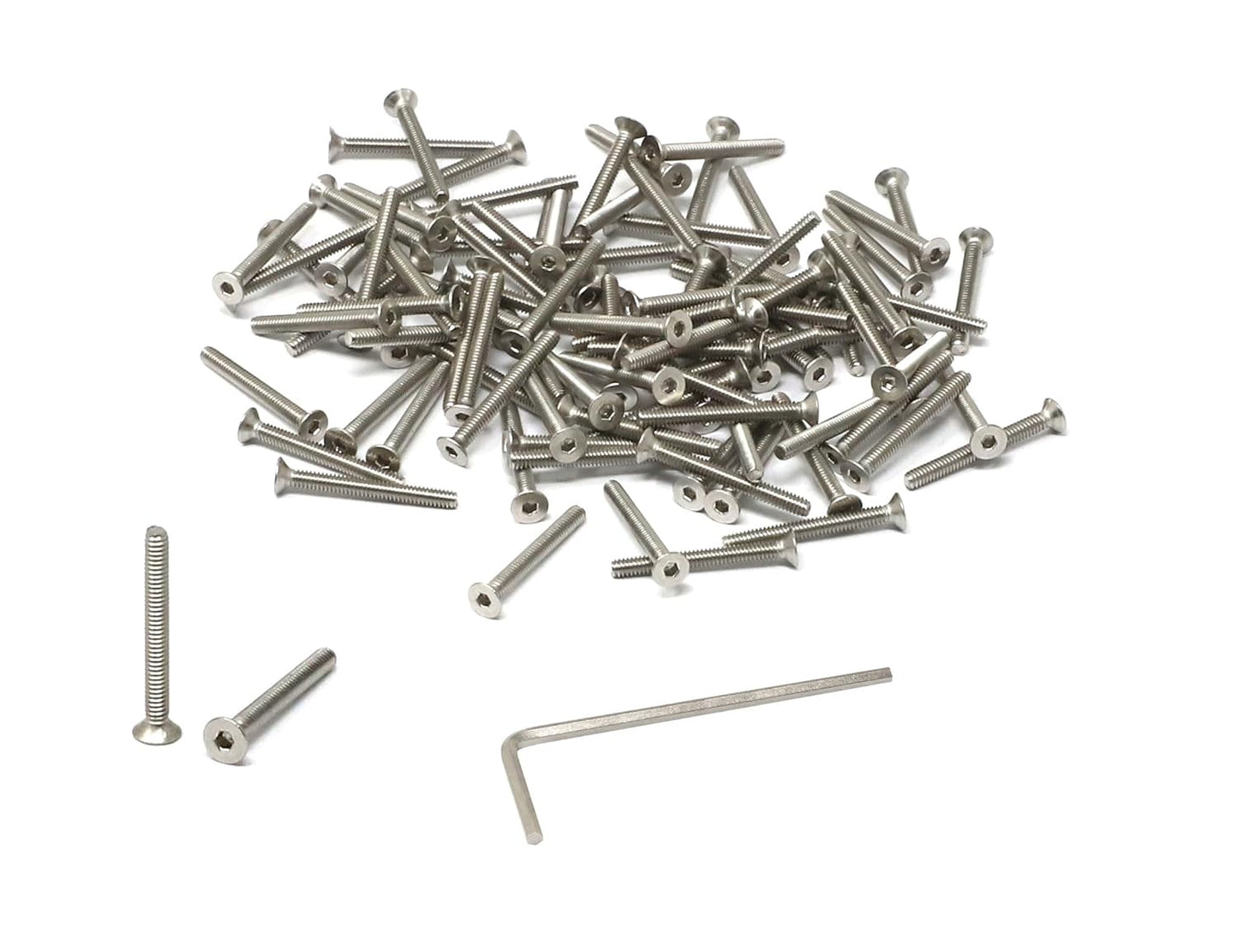 iexcell 5 Pcs M8 x 80mm Thread Pitch 1.25 mm Stainless Steel 304 Hex Socket Flat Head Cap Screws Bolts Kit