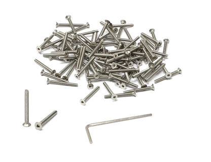 iexcell 5 Pcs M8 x 80mm Thread Pitch 1.25 mm Stainless Steel 304 Hex Socket Flat Head Cap Screws Bolts Kit
