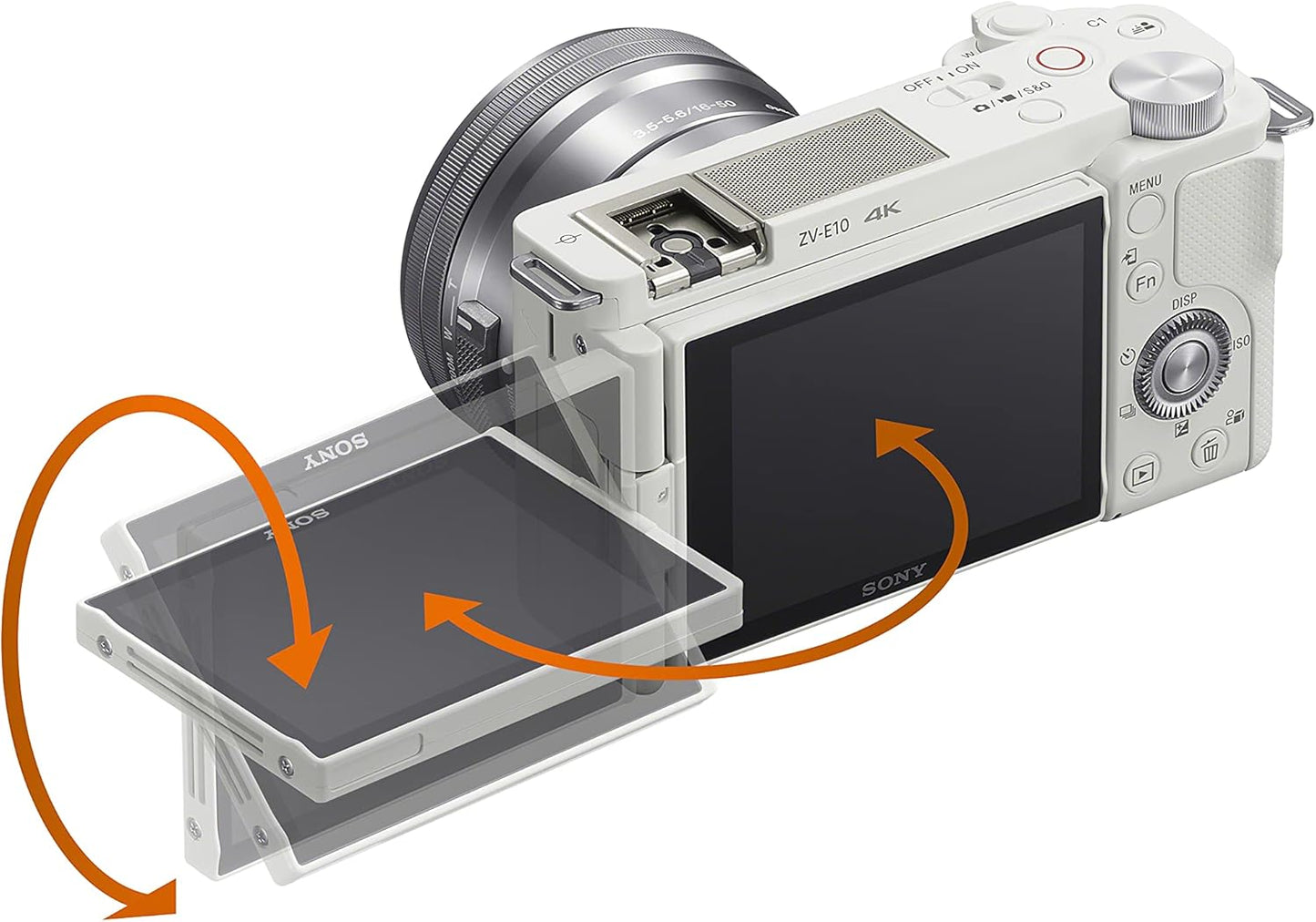 Sony Alpha ZV-E10 - APS-C Interchangeable Lens Mirrorless Vlog Camera Kit - White