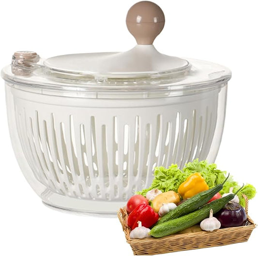 Salad Spinner,Lettuce Dryer 4.5L - Container with Non-Slip Base Bowl Strainer Storage for Kitchen Fruit Vegetable Refrigerator