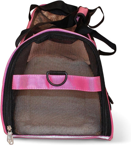 LuggageKing Soft-Sided Pet Carrier Travel Bag - Dog Carrier for Very Small Dogs, Medium-Sized Cat Carrier - Shoulder Strap, Buckle Zippers (M) (Dark Grey)