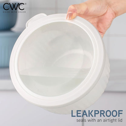 COOK WITH COLOR Prep Bowls with Lids- 8 Piece Nesting Plastic Small Mixing Bowl Set with Lids (Teal Ombre)