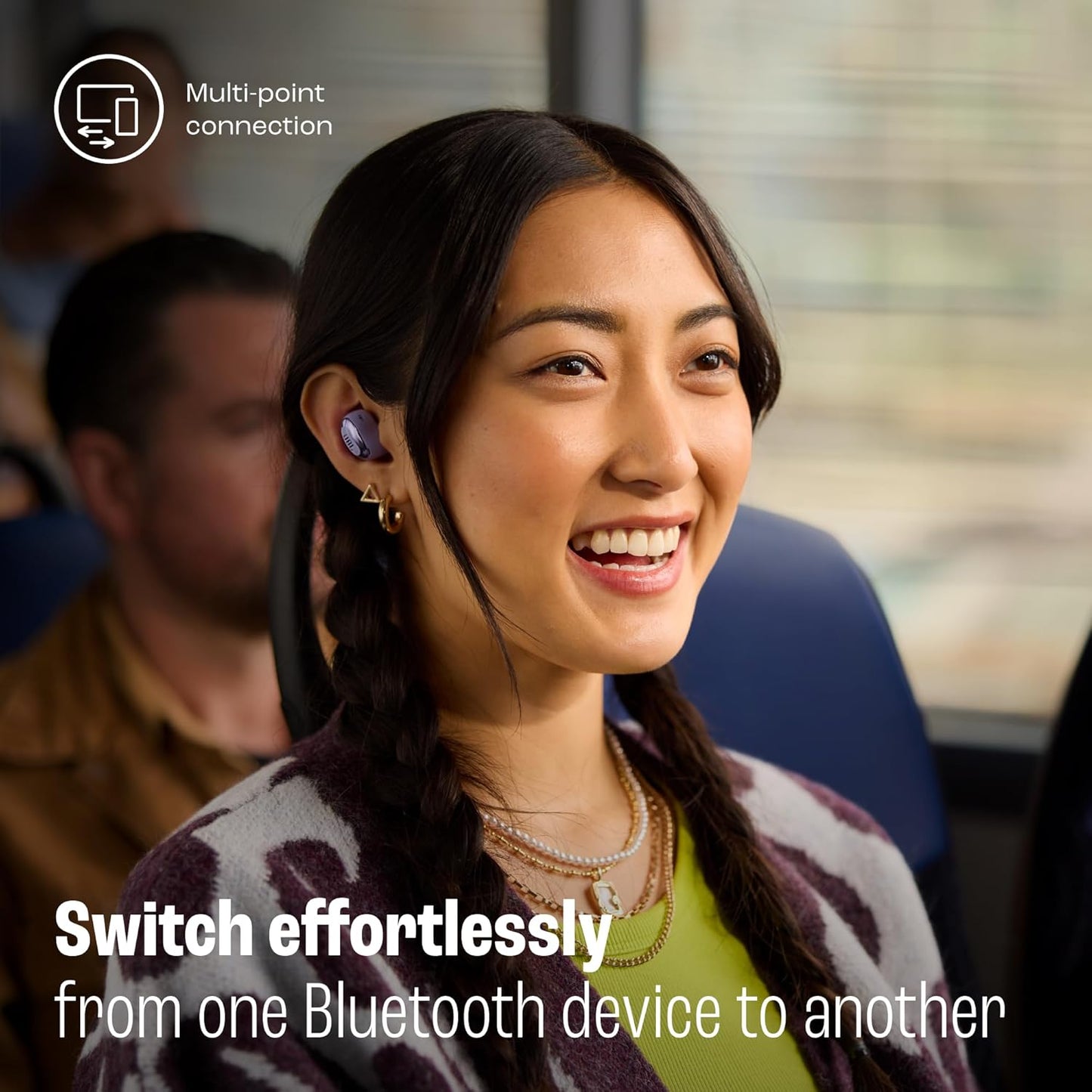 JBL Live Beam 3 - True Wireless Noise-Cancelling Closed-Stick Earbuds, 48Hrs Total Playback, Wireless Charging, 6 Mics for Perfect Calls, Multi-Point Connection, IP55 Waterproof and dustproof