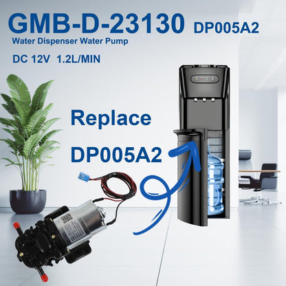 GMB-D-23130 Water Pump Compatible with Midea Avalon Primo Brio Water Dispenser 1.2L/min DC12V, Replaces DP005A2 MO-12265 Bottom Loading Bottled Water Cooler Dispenser