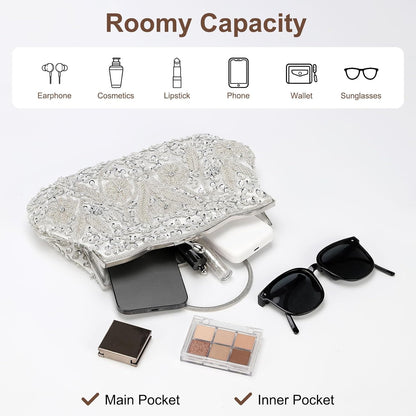 DTGN Clutch Purse Evening Clutch Bag Handbag Cross Body Bag Wallet for Women Formal Wedding Club Party