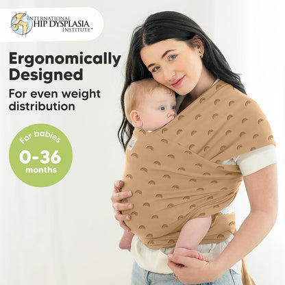 KeaBabies Baby Wrap Carrier - All in 1 Original Baby Carrier Newborn To Toddler Sling, Easy to Wear, Hands Free Bonding, Lightweight, Breathable Infant Wraps (Trendy Black)