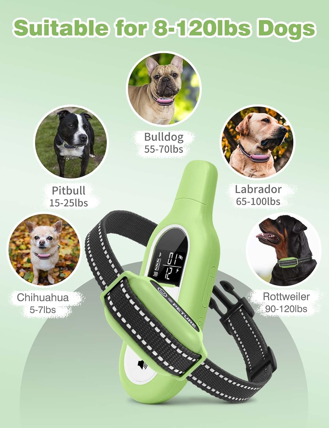 Peture Shock Collar with Remote -Long Range Control Training Collar for Dogs Rechargeable IPX7 Waterproof Dog Training Collar for Large Medium Small Dogs 3 Chanal (Pink)