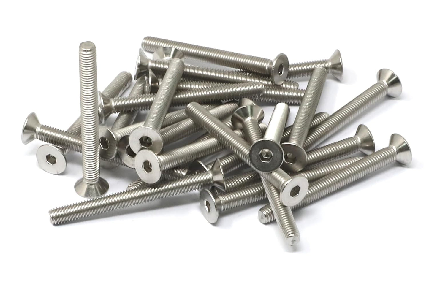 iexcell 5 Pcs M8 x 80mm Thread Pitch 1.25 mm Stainless Steel 304 Hex Socket Flat Head Cap Screws Bolts Kit