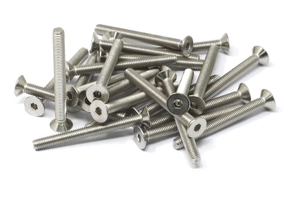 iexcell 5 Pcs M8 x 80mm Thread Pitch 1.25 mm Stainless Steel 304 Hex Socket Flat Head Cap Screws Bolts Kit
