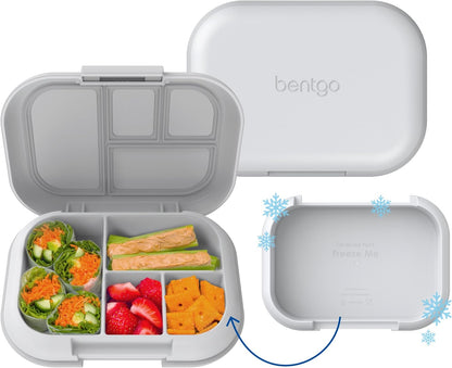 Bentgo Chill Kids Leak-Proof Lunch Box - 4-Compartment Bento Box with Built-In Ice Pack, 3.3 Cup Capacity, PFAS & BPA-Free, Microwave & Dishwasher Safe, Ideal Size for Ages 3 to 7 (Aqua)